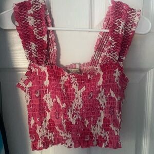 Pink Smocked Women's Top